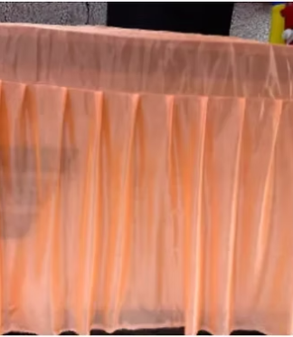 15 FT - Table Cover Frill - Made Of LYCRA 26G-PEACH