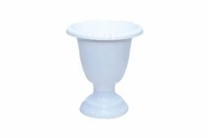 White Garden’s Need Hitech planter, 10 inch, with round bowl and pedestal base