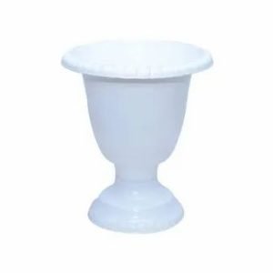White Garden’s Need Hitech planter, 10 inch, with round bowl and pedestal base