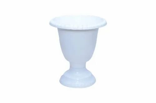 White Garden’s Need Hitech planter, 10 inch, with round bowl and pedestal base
