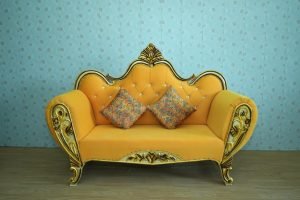 Royal Mustard Gold Wedding Stage Sofa Couch