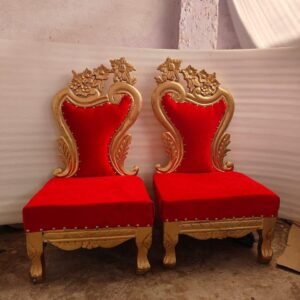 Red Gold Maharaja Wedding Chairs – Set of 2