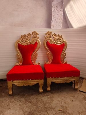 Red Gold Maharaja Wedding Chairs – Set of 2