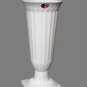 White Garden’s Need Frooti pot, 17 inch, with fluted body and pedestal base