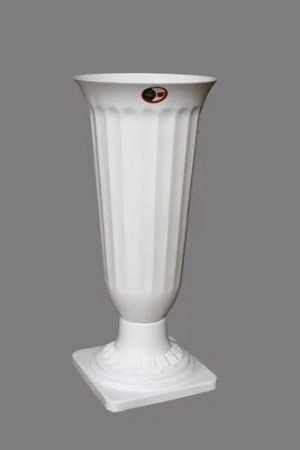 White Garden’s Need Frooti pot, 17 inch, with fluted body and pedestal base