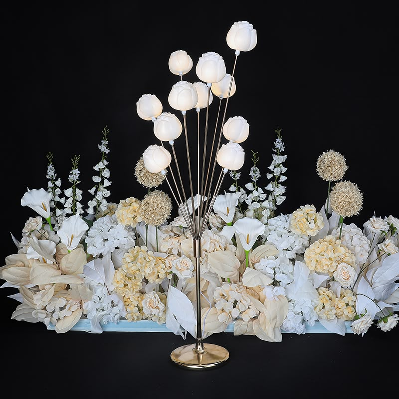 Rosebud Light Arrangement MLA111 — A luminous rosebud arrangement shown with a white floral setting.